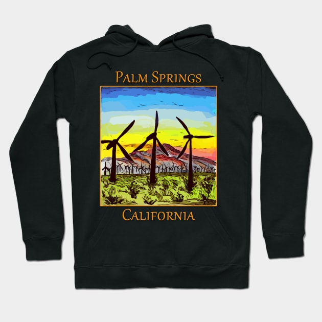 Wind Generators in Palm Springs California Hoodie by WelshDesigns